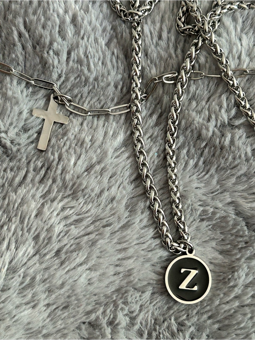 4/$50 Silver religious Pendant Necklace with Cross Charm